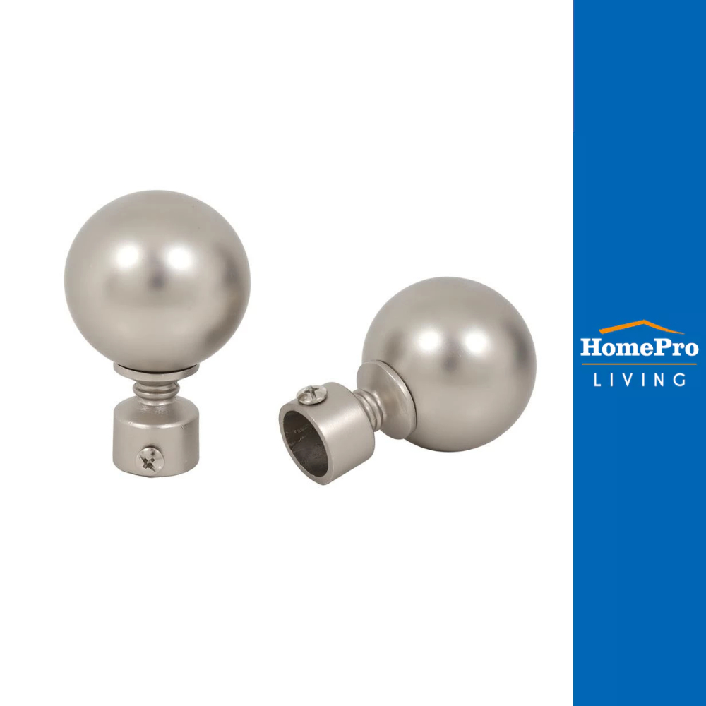 HomePro หัว-ท้ายรางผ้าม่าน NIC 19 มม. สีเงิน แบรนด์ HLS