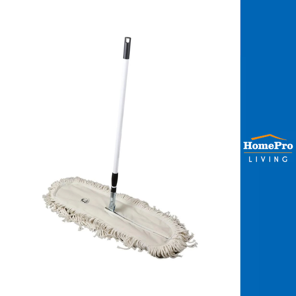 BE MAN ไม้ม็อบดันฝุ่นผ้าฝ้าย ด้ามปรับได้ 24 นิ้ว สีขาว จัดส่งโดย HomePro