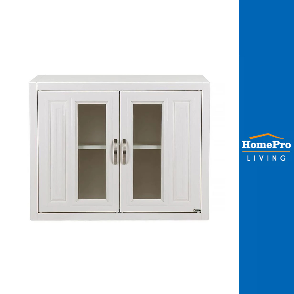 HomePro ตู้แขวนบานคู่ PP CABIN 87.8 x 67.5 ซม. สีครีม แบรนด์ CABIN