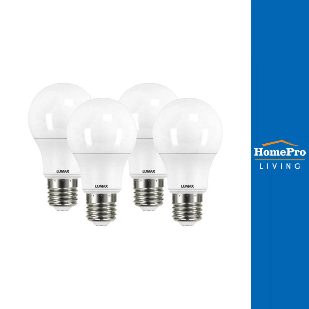 LUMAX หลอด LED ECO PLUS 12 วัตต์ WARM WHITE E27 แพ็ก 4 ชิ้น จัดส่งโดย HomePro