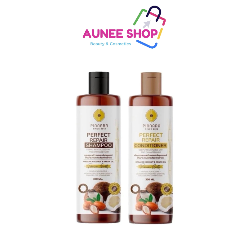 ส่งฟรี‼️ Aunee shop‼️Pinnara Shampoo/Conditioner พิณนารา แชมพู / ครีมนวดผม ขนาด 300ml.