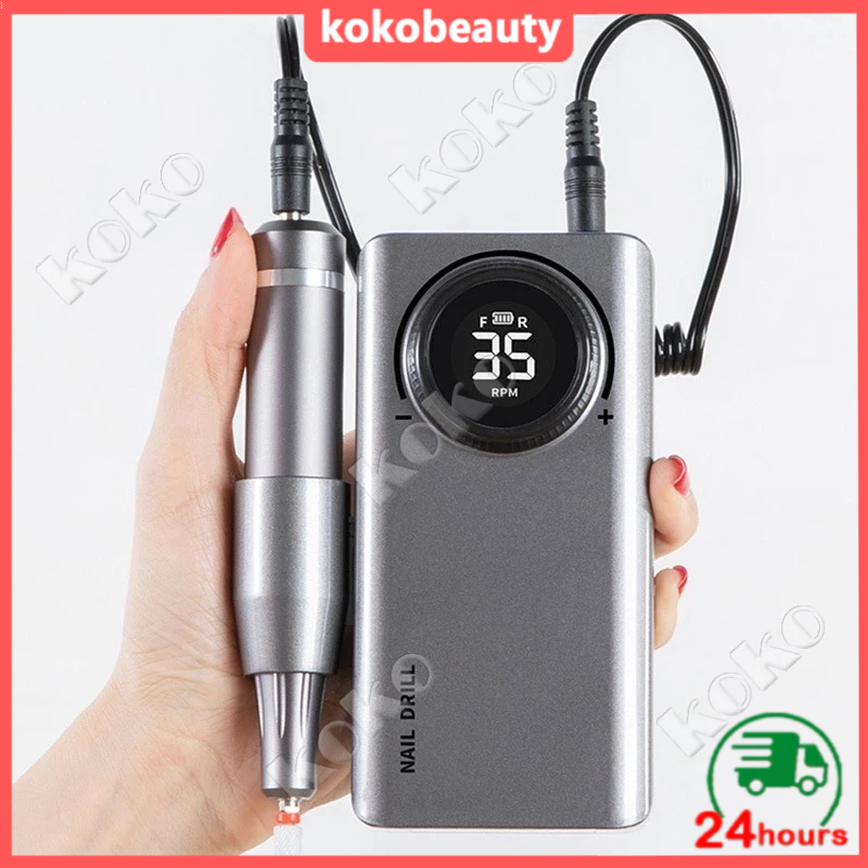 พร้อมส่ง เครื่องเจียรเล็บ ตะไบไฟฟ้า 35000 RPM เครื่องเจียเล็บ มีแบตเตอรี่ในตัว อุปกรณ์ทำเล็บ