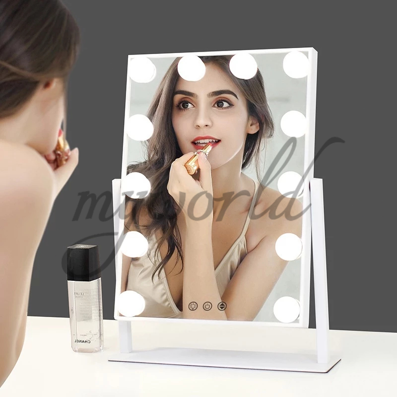 กระจก แต่งหน้า Hollywood makeup mirror มีไฟ LED ปลั๊ก USB ปุ่มหน้าจอสัมผัส 3 ไฟ