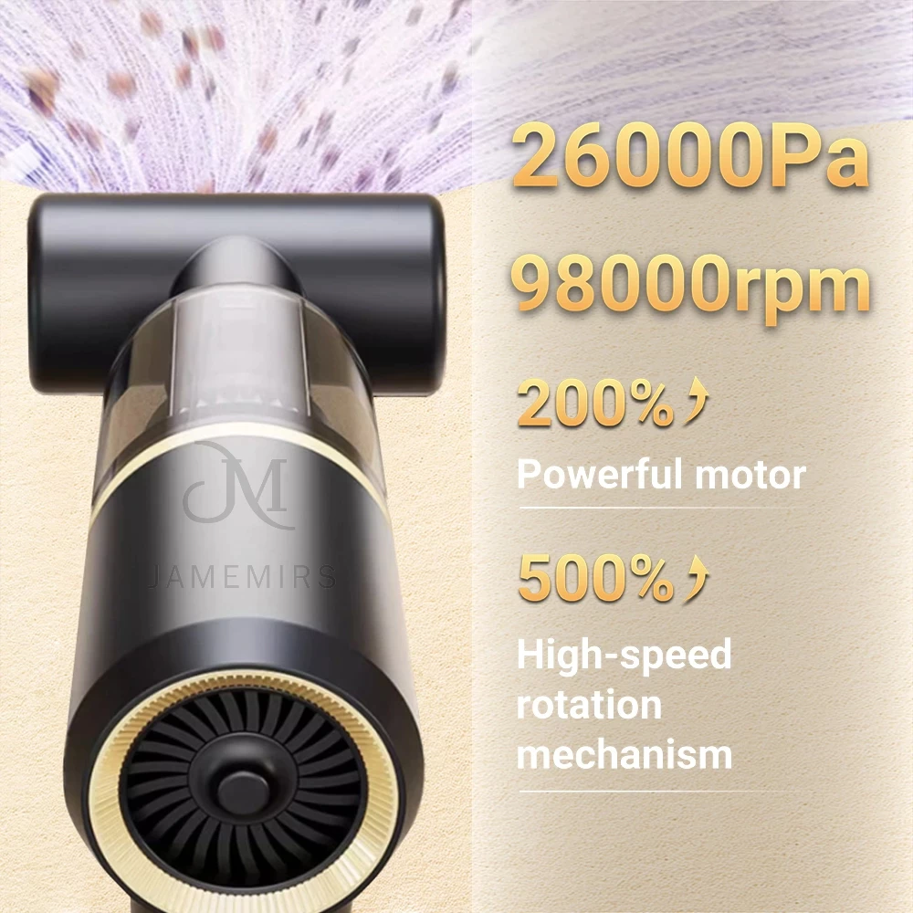 JameMirs 7in1เครื่องดูดฝุ่นในรถไร้สาย26000Paที่ดูดฝุ่นในรถยนต์ พกพา เครื่องเป่าลมเล็ก แรงดูด เร็วลม70m/sดูด/สูบ/เป่าได้️ thumbnail 6