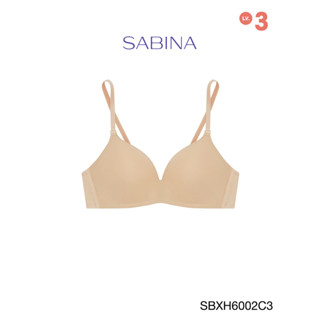 Sabina เสื้อชั้นใน Invisible Wire (ไม่มีโครง) รุ่น Soft Doomm รหัส SBXH6002C3 สีเนื้อเข้ม