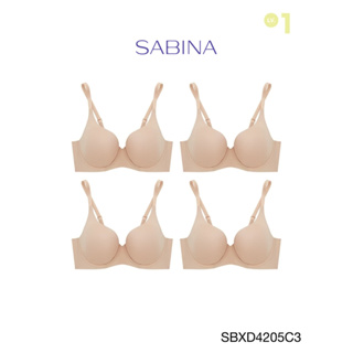 Sabina เสื้อชั้นใน (Set 4 ชิ้น )  (มีโครง) รุ่น Perfect Bra รหัส SBXD4205C3 สีเนื้อเข้ม