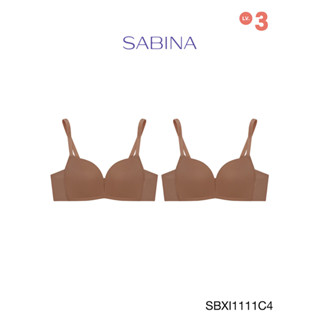 Sabina เสื้อชั้นใน (Set 2 ชิ้น) Invisible Wire (ไม่มีโครง) รุ่น Modern V รหัส SBXI1111C4 สีเนื้อแทน