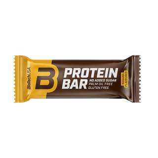 BioTechUSA Protein Bar 70g-Banana โปรตีนบาร์ รสกล้วย (ขนมให้โปรตีนสูง) ผสมไฟเบอร์ ขนมคลีน