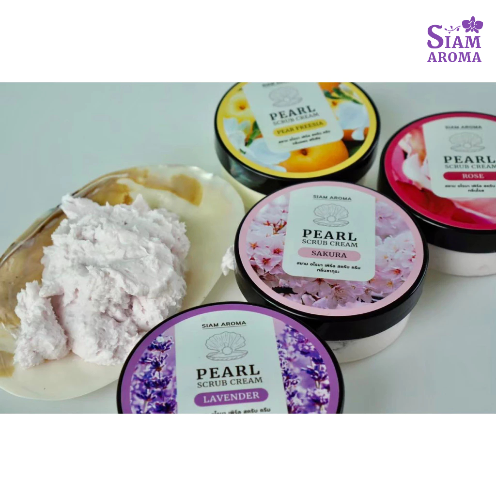 Siam Aroma Pearl Scrub Cream สครับผิวกายเมือกไข่มุก ขนาด250g สยามอโรมา สครับผิว สครับตัว สปา - รูปที่ 5