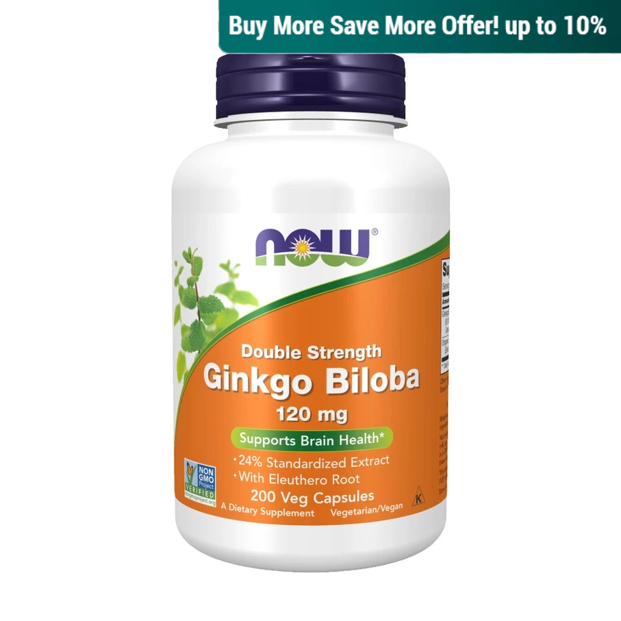 Now Foods Ginkgo Biloba - 120 mg, 200 Vcaps®