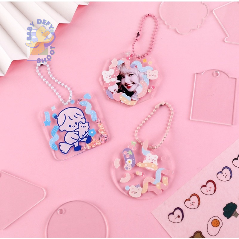 <พร้อมส่ง> แผ่นป้าย Diy ✨2ชิ้น-10ชิ้น✨ Chain Tag (No Pattern) แผ่นใส พวงกุญแจ ป้ายใส แผ่นอะครีลิก ป้าย โซ่ไข่ปลา