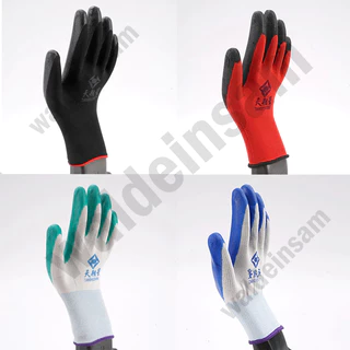 👨‍🔧 พร้อมส่ง🔥ถุงมือ ถุงมือไนล่อน เคลือบพียูสีดำขายยกแพ็ค 1 คู่.กันนํ้ามัน กันน้ำ กันบาด กันลื่น ถุงมือทำสวน