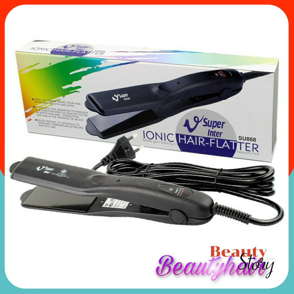 💗 SUPER V INTER แท้💯 เครื่องหนีบผม <SU868> แผ่นเรียบ⏩ไม่มีหวี ขนาดเล็ก รีดผม ม้วนผม ทำลอนได้ ซุปเปอร์วี ที่หนีบผม ใช้ดี