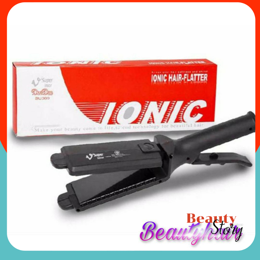 🍷SUPER V INTER แท้💯 เครื่องหนีบผม SU 389 (หน้าใหญ่ มีฟัน) ไอออนิค รีดไว ร้อนเร็ว มีประกัน ที่รีดผมตรง ซุปเปอร์วี ที่หนีบ