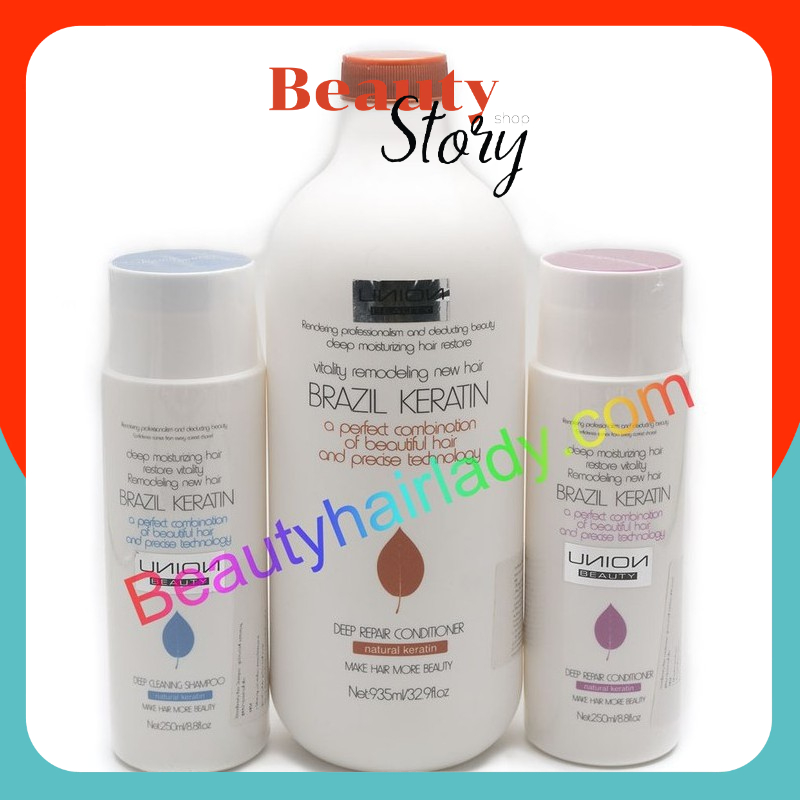 👙Union Beauty Brazil Keratin (set3ชิ้น) ฟื้นฟูผมเสีย ผมผ่านเคมี ผมช๊อต แห้งชี้ฟู เคราติน ยูเนี่ยน บำรุงผมสวย ตรง ใช้ดี