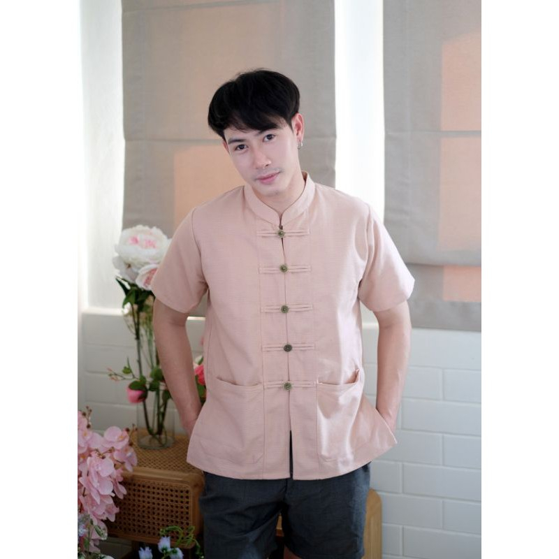 เสื้อพื้นเมืองผู้ชายคอจีนกระดุมหน้า