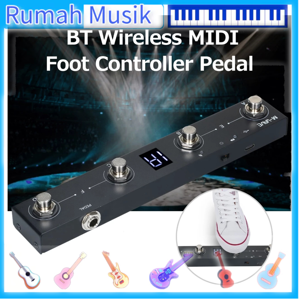 M-VAVE ช็อกโกแลต BT Wireless MIDI Controller ชาร์จ 4 ปุ่มแบบพกพา MIDI Foot Controller เหยียบ APP Control