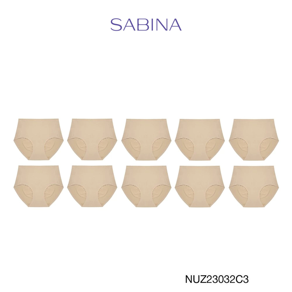 Sabina กางเกงชั้นใน (Set 10 ชิ้น) Seamless Fit Seamless Series กางเกงในทรงเอวสูง รหัส NUZ23032C3 - สีเนื้อเข้ม