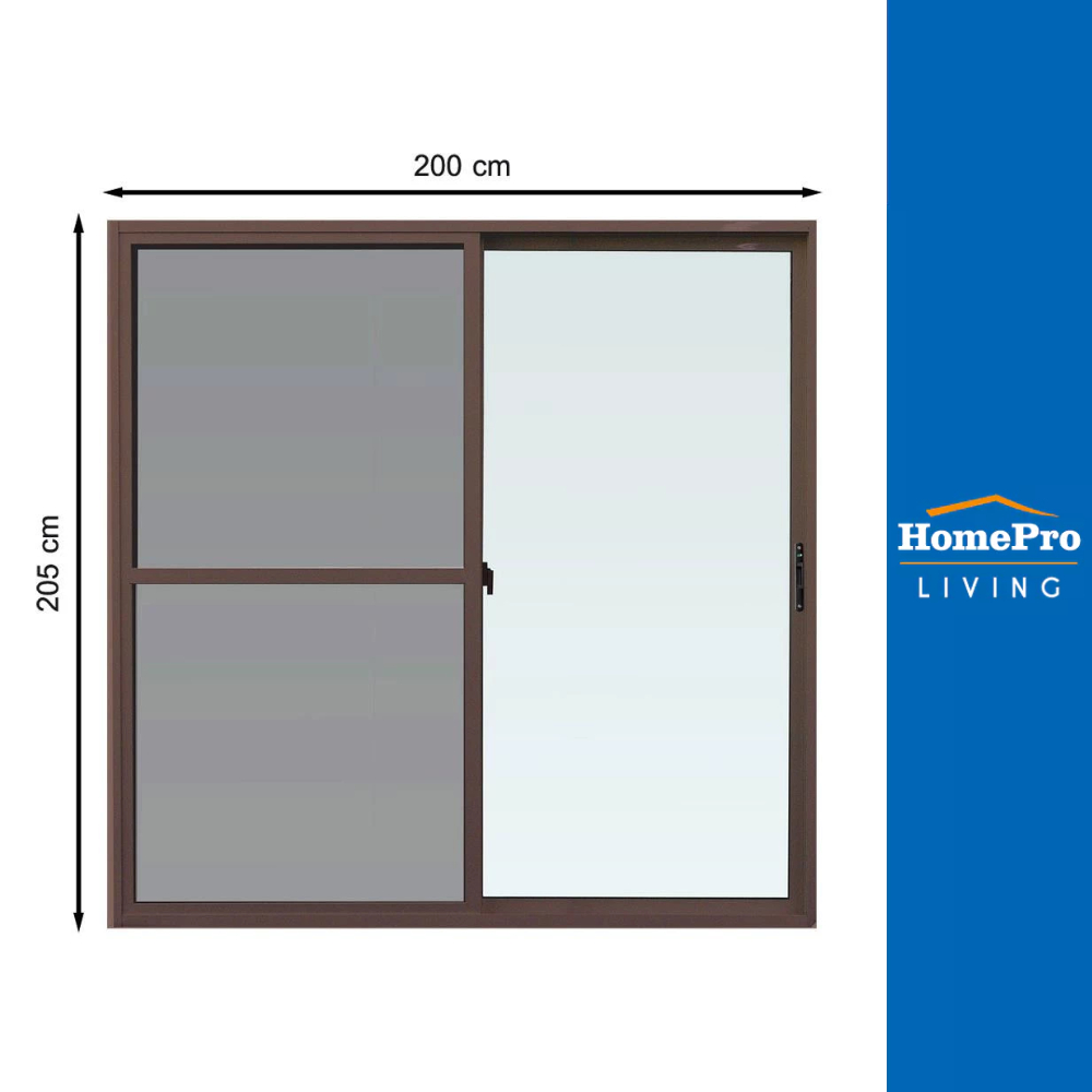AZLE ประตูบานเลื่อน อะลูมิเนียม S-S มุ้ง 200X205 ซม. สีขาว จัดส่งโดย HomePro