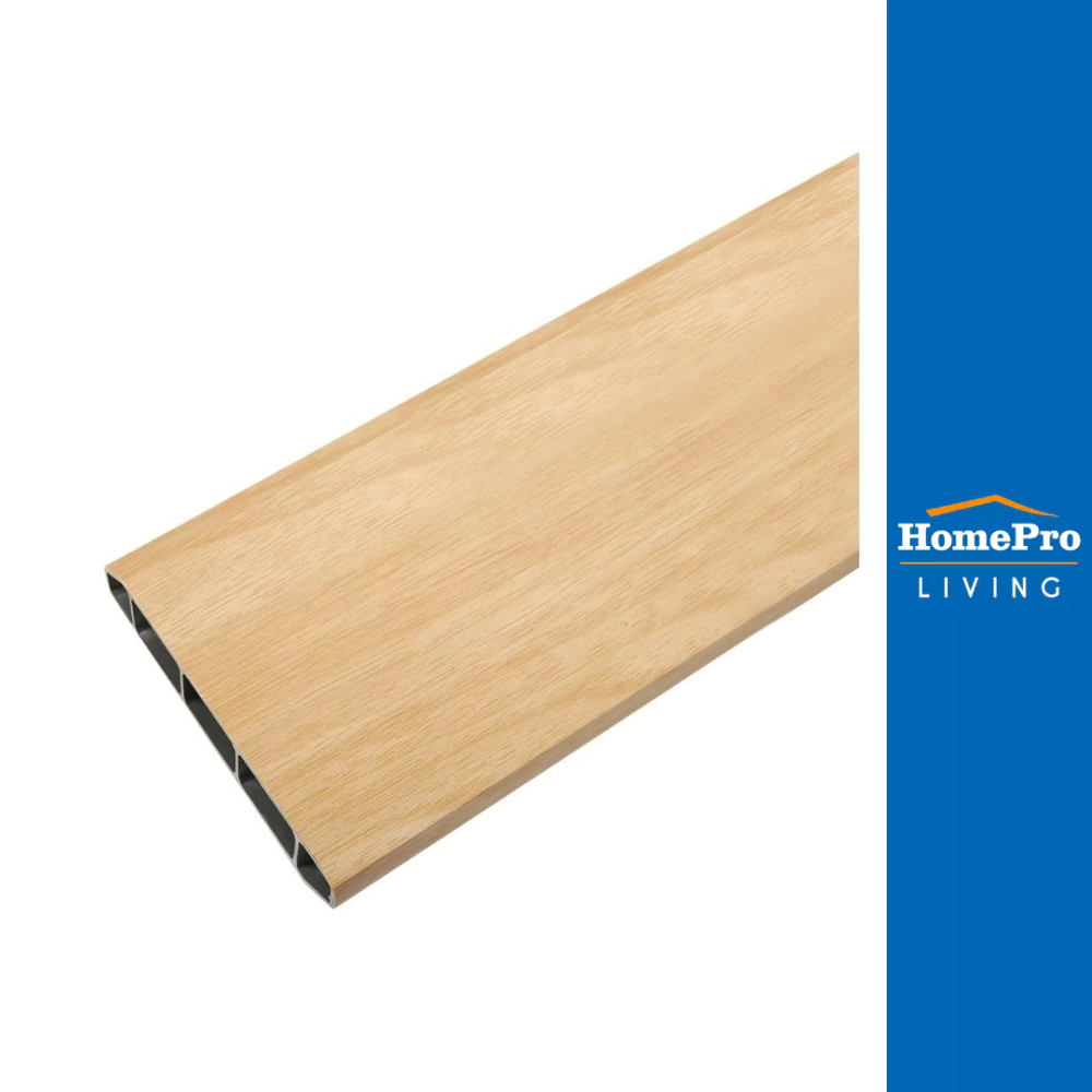 CROBERN บัวพื้น PVC 9.5X240X1.5 ซม. สีบีช จัดส่งโดย HomePro