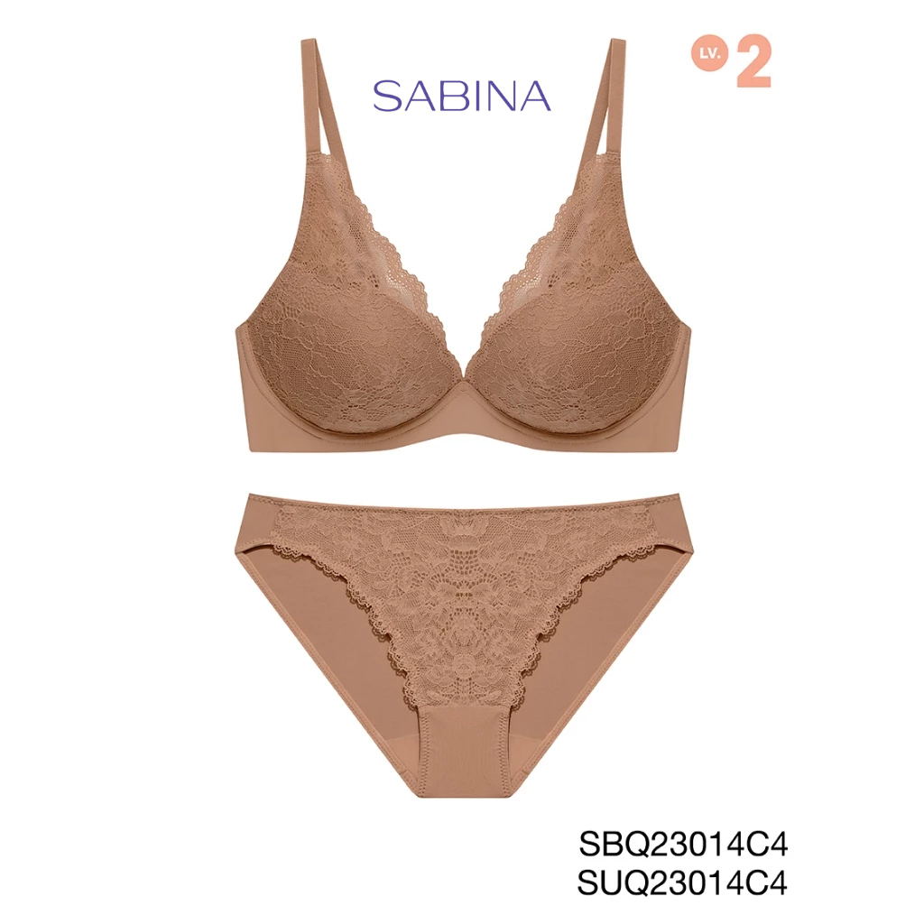 Sabina เซตชุดชั้นใน Twenty Five Level 2 เสื้อชั้นใน ไร้โครง รหัส SBQ23014C4+SUQ23014C4 - สีเนื้อแทน