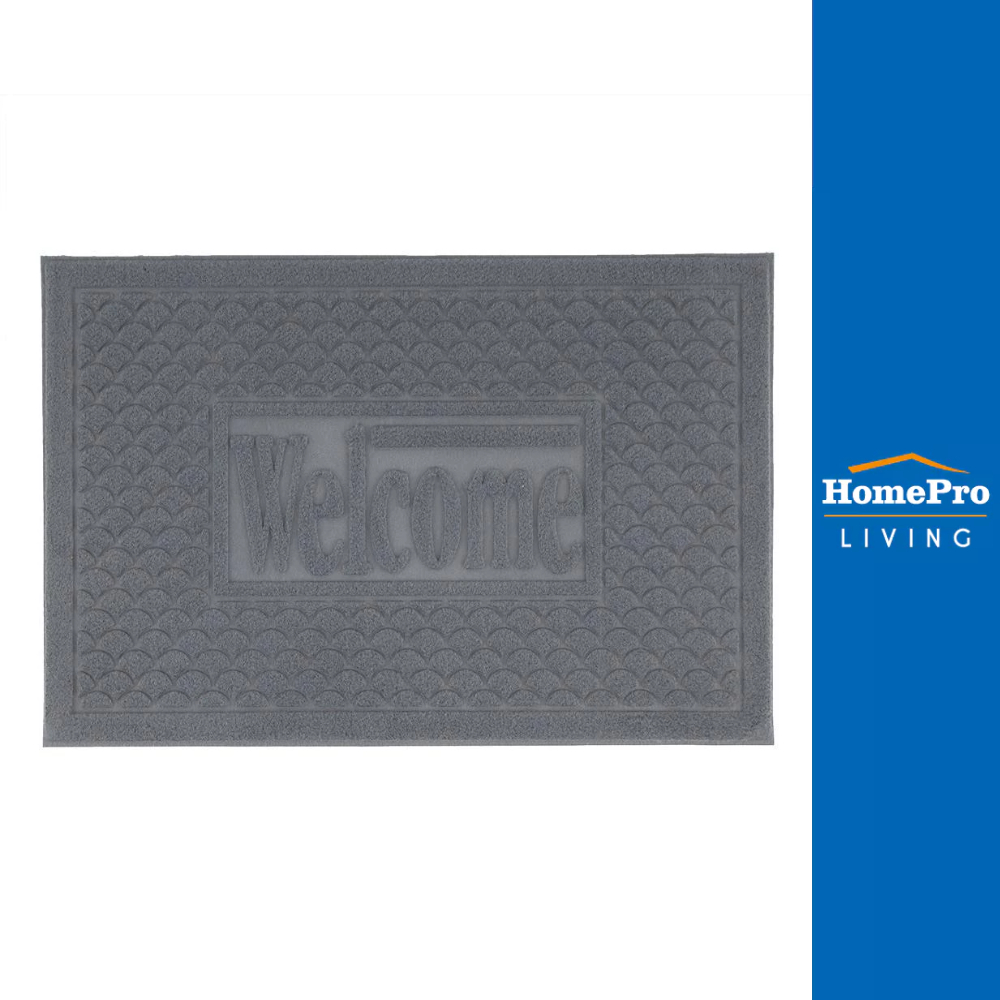 HomePro พรมเช็ดเท้าดักฝุ่น MX2042 39X59 เทา HLS แบรนด์ HLS