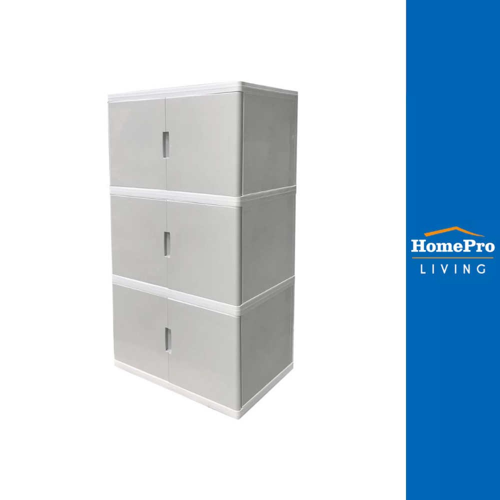 HomePro ตู้บานเปิด 3 ชั้น S5 VID 70x50x121 ซม. สีเทา แบรนด์ STACKO