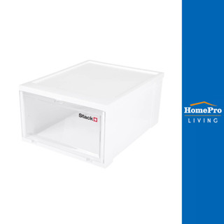 STACKO กล่องรองเท้าฝาหน้า 28X35X17 ซม. สีขาว จัดส่งโดย HomeP…
