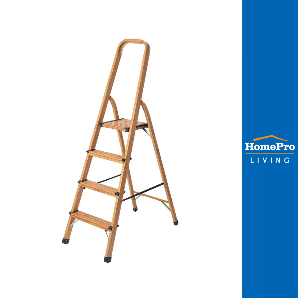MATALL บันไดทรง A มีมือจับ HMD-AW4 4 ขั้น ลายไม้ จัดส่งโดย HomePro