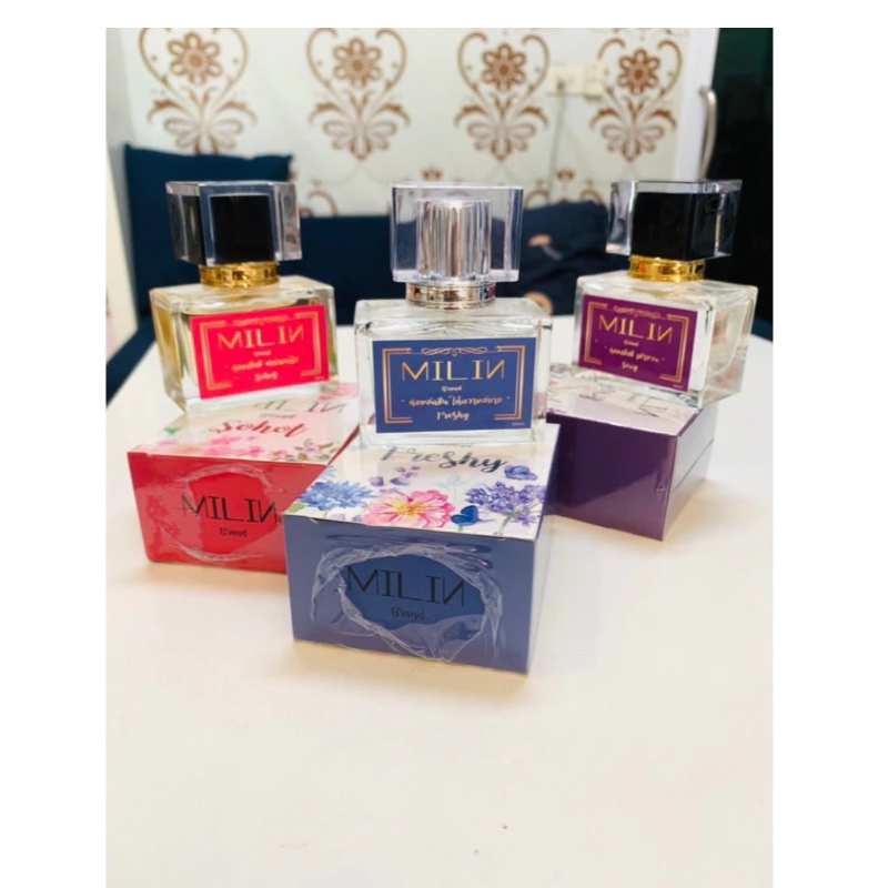 ส่งฟรี/มีไลฟ์ ลด50% น้ำหอมมิลิน แบรนด์ Milin Brand ของแท้✨ มีให้เลือกถึง5กลิ่น 5สไตล์ ขนาด50ml.