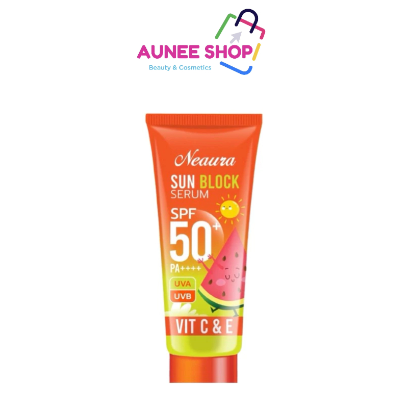 ส่งฟรี/มีไลฟ์ ลด50% (หลอด)!!Neaura Sun Block Serum SPF50+ PA++++ 150 กรัม