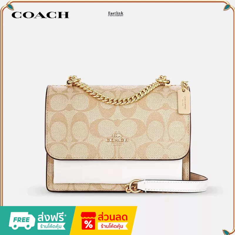 ใหม่เอี่ยม ของแท้ 100% Coach C9946 กระเป๋าโซ่สี่เหลี่ยมเล็กหรูหราแบบเฉพาะกลุ่มน้ำหนักเบา ราคาต่ำสุดอ