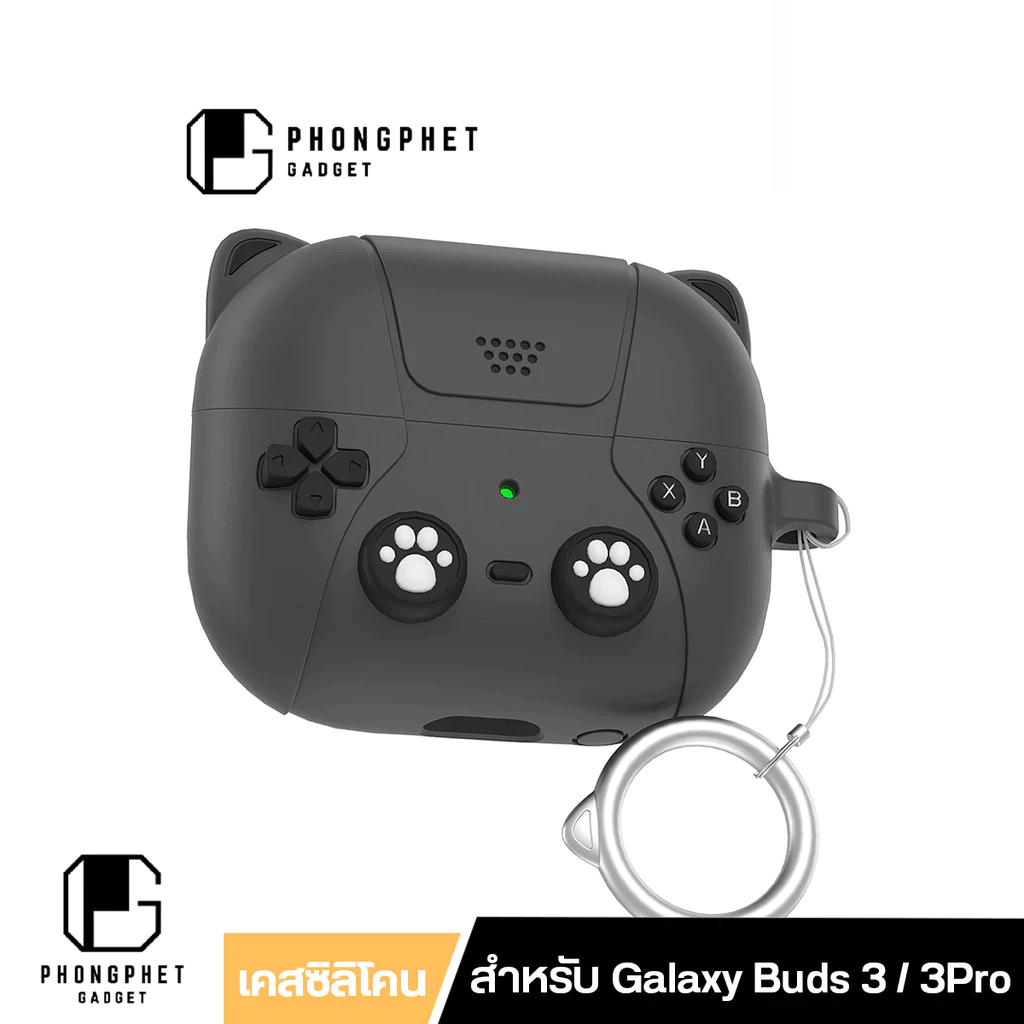 เคสหูฟัง Samsung ซิลิโคนนิ่ม ลายแมวน่ารัก พร้อมที่คล้อง สำหรับ Galaxy Buds 3 / 3Pro / 2 / 2 Pro / FE