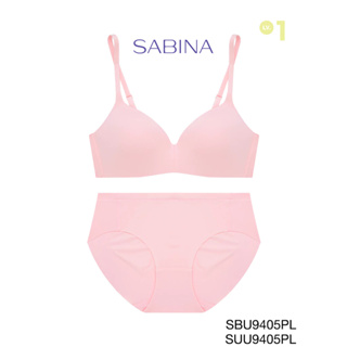 Sabina (เซ็ตชุดชั้นใน)  Invisible Wire (ไม่มีโครง) Seamless Fit รุ่น Pretty Perfect  รหัส SBU9405PL+SUU9405PL  สีชมพูอ่อน