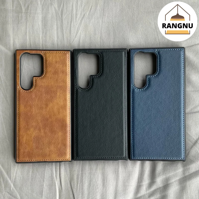 พร้อมส่งในไทย เคสโทรศัพท์มือถือหนัง PU กันกระแทก แบบเย็บติดกัน หรูหรา สําหรับ Samsung Galaxy S24 S23 S22 Ultra