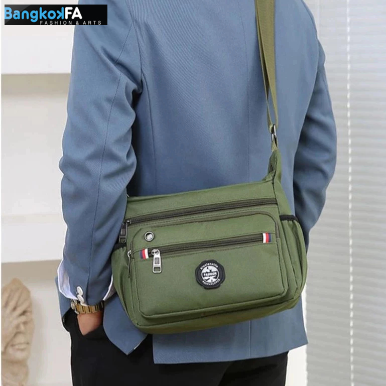 bangkoklist(BA1947) กระเป๋าสะพายข้าง Xiuxianxilie ผ้าoxford มี 4 สี มีช่องเยอะ