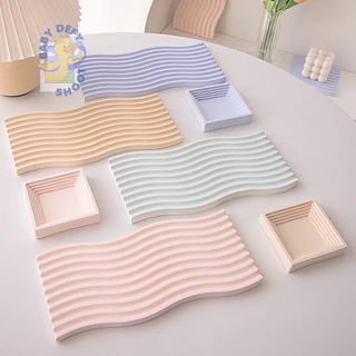 <พร้อมส่ง> แท่นยิปซั่ม Arch&Wave สีพาสเทล Gypsum Pastel Plate | 7 แบบ | แบบโค้ง แบบคลื่น พร็อบ แท่นปูน ของตกแต่งบ้าน จาน