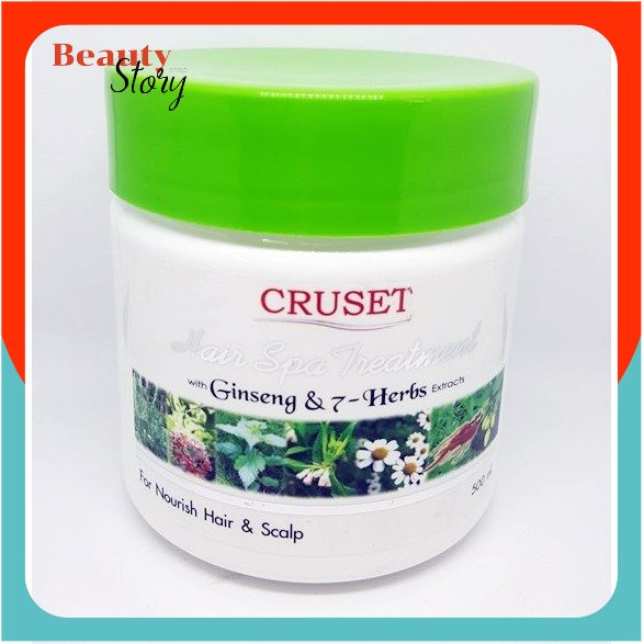 🐛Cruset Hair spa Treatment ครูเซ็ท ครีมหมักผม แฮร์สปา สมุนไพร 7 ชนิด ทรีทเม้นท์ผม บำรุงผม เข้มข้น อบไอน้ำได้ ผมนุ่มลื่น