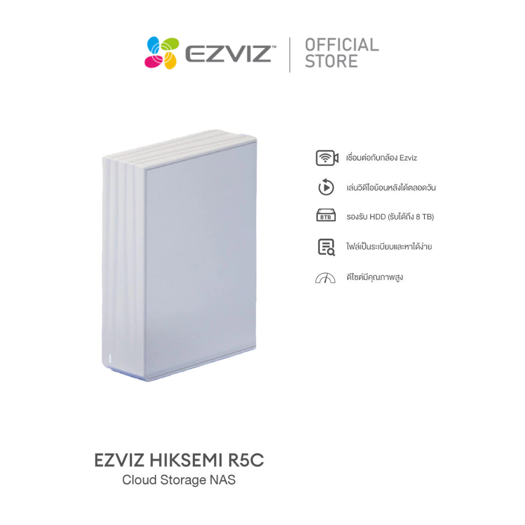 EZVIZ R5C Cloud Storage NAS กล่องบันทึกวิดีโอ รองรับอุปกรณ์ Ezviz ได้ถึง 8 ตัว รับประกัน 1ปี