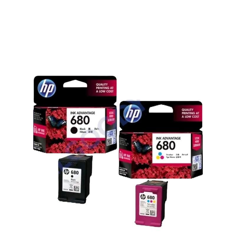 หมึกพิมพ์ HP680BK (หมึกดำ) HP680Co. (หมึกสี) ตลับหมึกพิมพ์อิงค์เจ็ทของแท้ สีเข้มชัดเจนทุกงานพิมพ์