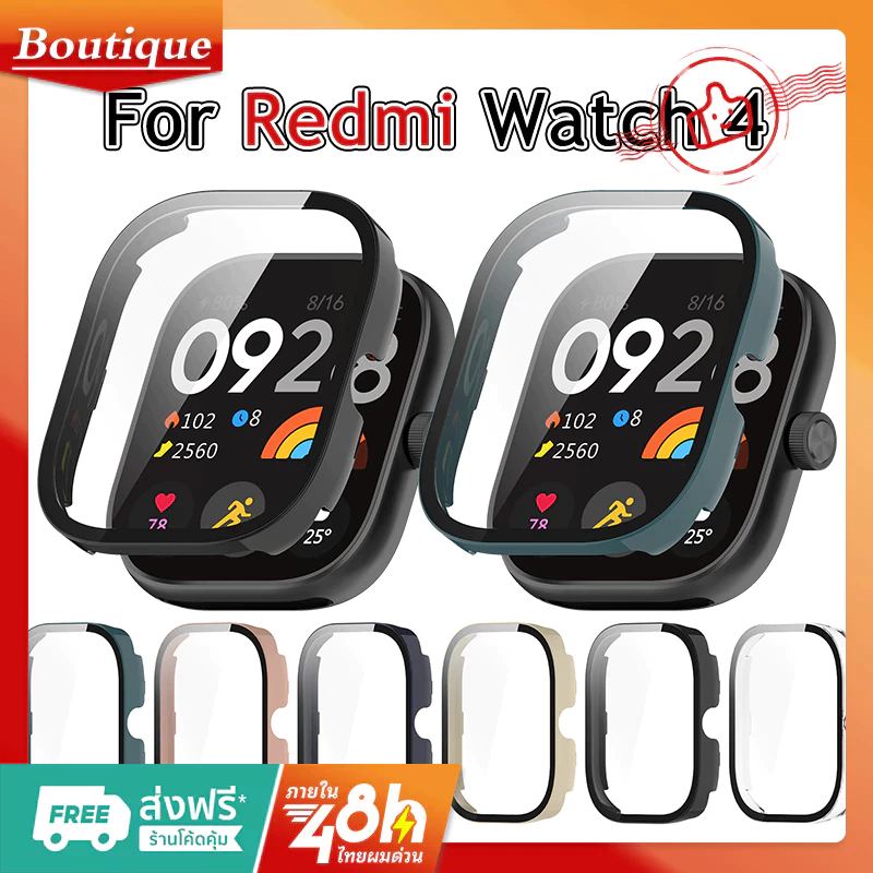 กระจกนิรภัย + เคส สําหรับ Xiaomi Redmi Watch 4 กรอบป้องกันหน้าจอ กันชน เคส สําหรับ