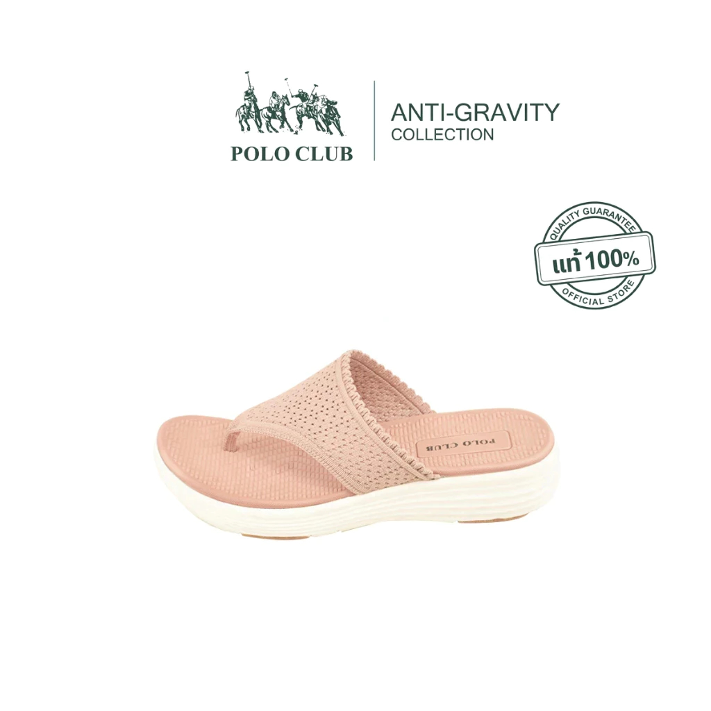POLO CLUB รองเท้าแตะแบบสวม รุ่น P2803 สีชมพู | รองเท้าแตะผู้หญิงสูง 1 นิ้ว