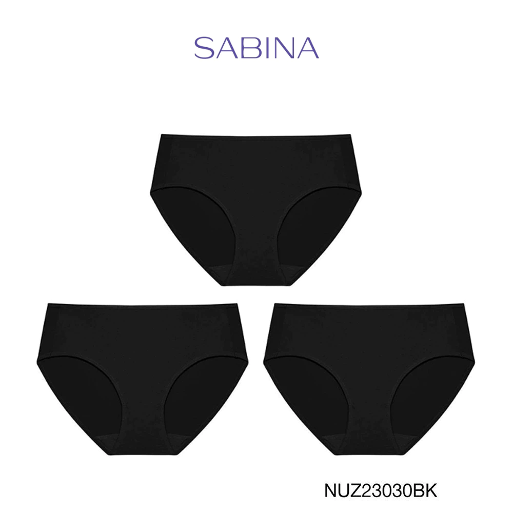 Sabina กางเกงชั้นใน (Set 3 ชิ้น) รุ่น Panty Zone ทรงเอวสูงปานกลาง รหัส NUZ23030BK สีดำ