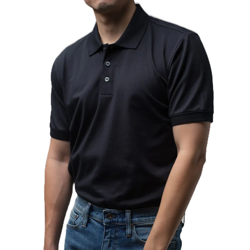 era-won เสื้อโปโล แขนสั้น ทรงสลิม Polo Shirt สี Black