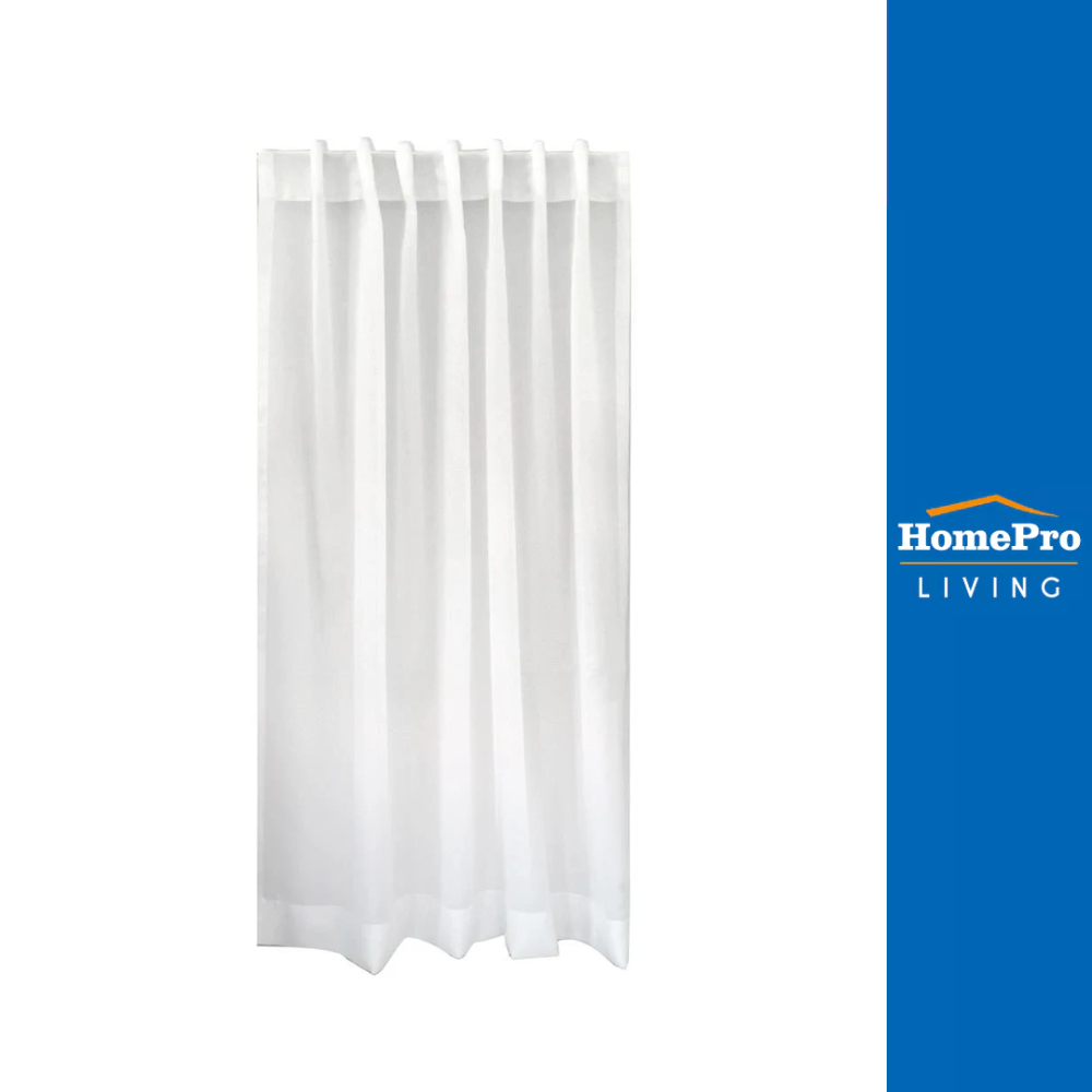 HomePro ผ้าม่านโปร่งซ่อนหู  BASIE 130X160 ซม. สีขาว แบรนด์ HOME LIVING STYLE