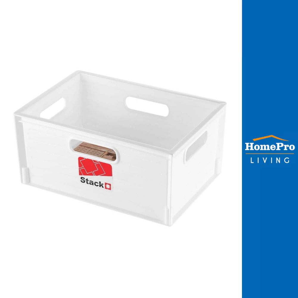 STACKO กล่องซ้อนได้ UT-21 S 28x19.5x13.3 ซม. สีขาว จัดส่งโดย HomePro