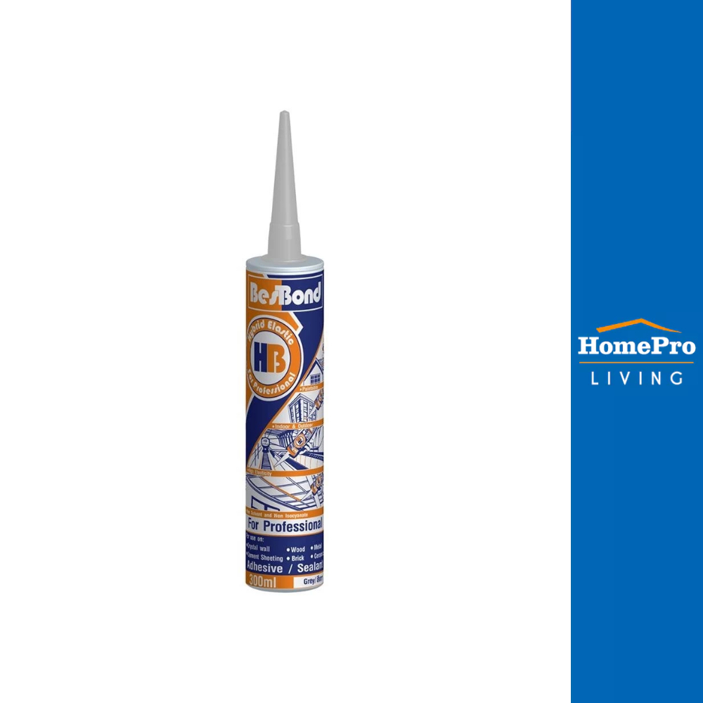 BESBOND โพลีเมอร์อุดรอย HB HYBRID ELASTIC 300 มล. สีเทา