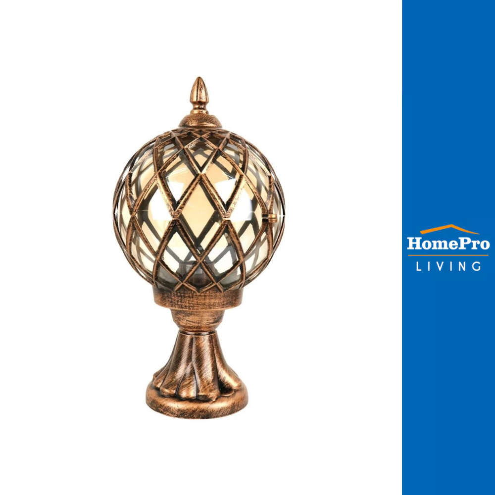 CARINI ไฟหัวเสา 2051F(M) อลูมิเนียม/แก้ว CLASSIC ทองรมดำ จัดส่งโดย HomePro