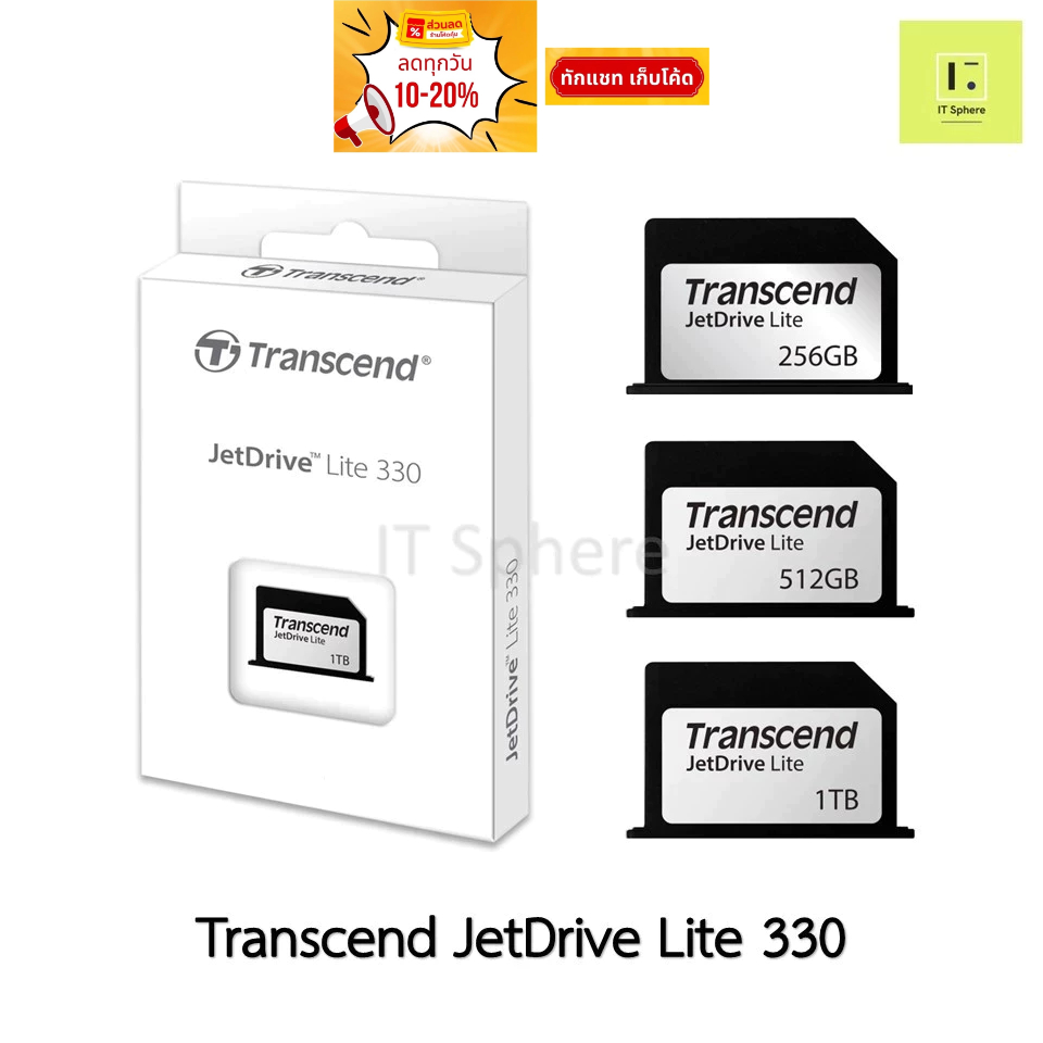Transcend JetDrive Lite 330 Expansion Cards 256GB 512GB 1TB  Retina 13 14 16 นิ้ว TS1TJDL330 sdcard Jet Drive