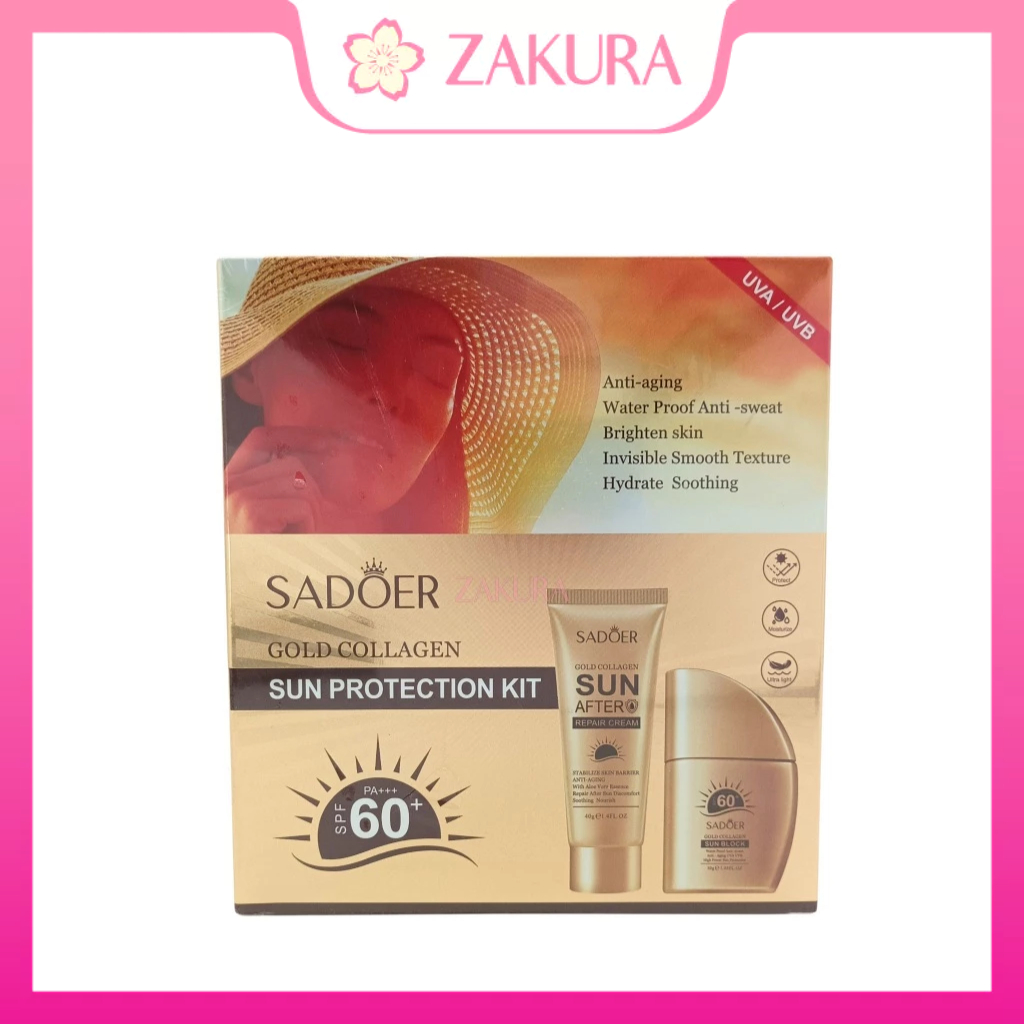 SADOER Gold Collagen Sunscreen Set 2pcs